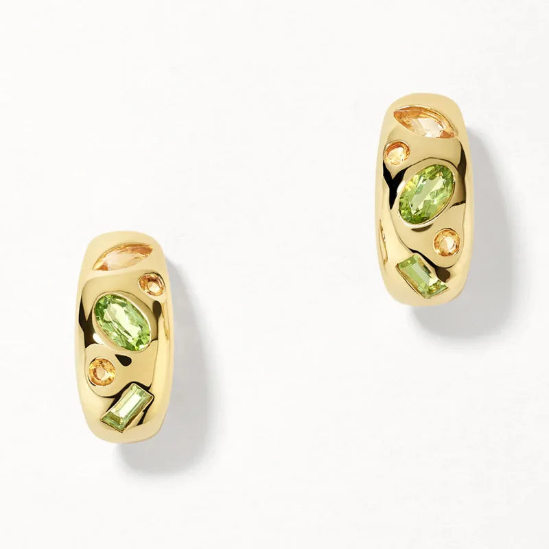 Cévana Auréole Gemstone Hoops